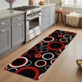 thumbnail image 3 of Runner Rug 1.64'x5.25', Red Black Non Slip Backing Floor Mats Soft Area Rugs, Absorbent Muddy Dirt Trapping Carpet for Entryway Hallway Kitchen Bedroom Abstract Modern Geometric White Grey Circle, 3 of 9