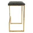 thumbnail image 3 of Modern Bar Stools - Leather Quilted Upholstery, Gold Metal Frame - Kitchen Island Seating, 3 of 5