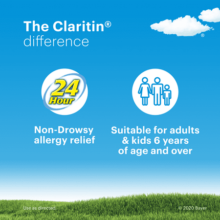 Claritin 24 Hour Non-Drowsy Allergy Relief Tablets,10 mg, 40 Ct (30+10 Bonus)