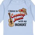 thumbnail image 4 of Inktastic I Listen to Country Music with my Mommy with Guitar and Hat Boys or Girls Long Sleeve Baby Bodysuit, 4 of 5