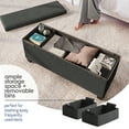 thumbnail image 3 of Hearth & Harbor Storage Ottoman Bench, Boucle 43" Ottoman with Storage , Black, 3 of 9