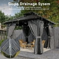 thumbnail image 5 of Aoxun 10'x10' Hardtop Gazebo, Aluminum Frame Canopy with Double Galvanized Steel Roof, Outdoor Metal Pavilion with Netting, Curtains for Backyard, Patio and Deck, 5 of 9