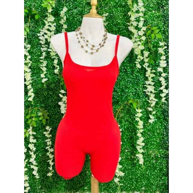 Bodysuit Body De Tirantes Para Mujer Casual Ajustado Color Rojo Talla Unitalla Marca Emil SaEs