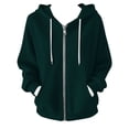 thumbnail image 4 of Vinsonshop Hoodie Zip Up Hoodie Women Lightweight Jacket Women Hoodie Jacket for Women Womens Jackets Casual Zipper Hoodies for Women Womens Jacket with Hood Dark Green L, 4 of 4