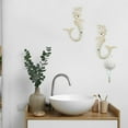 thumbnail image 7 of Sungmor Set of 2 Cast Iron Mermaid Wall Hooks, Vintage Rustic Wall Key Coat Hanger, Beach Nautical Theme Bathroom Decorative Towel Hooks, Antique White Mermaid Wall Decor, 7 of 7