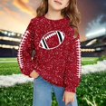 thumbnail image 2 of Byoo Big Girls Sweatshirt Glitter Football Print Hooded Sweatshirt Long Sleeve Pullover, 2 of 4