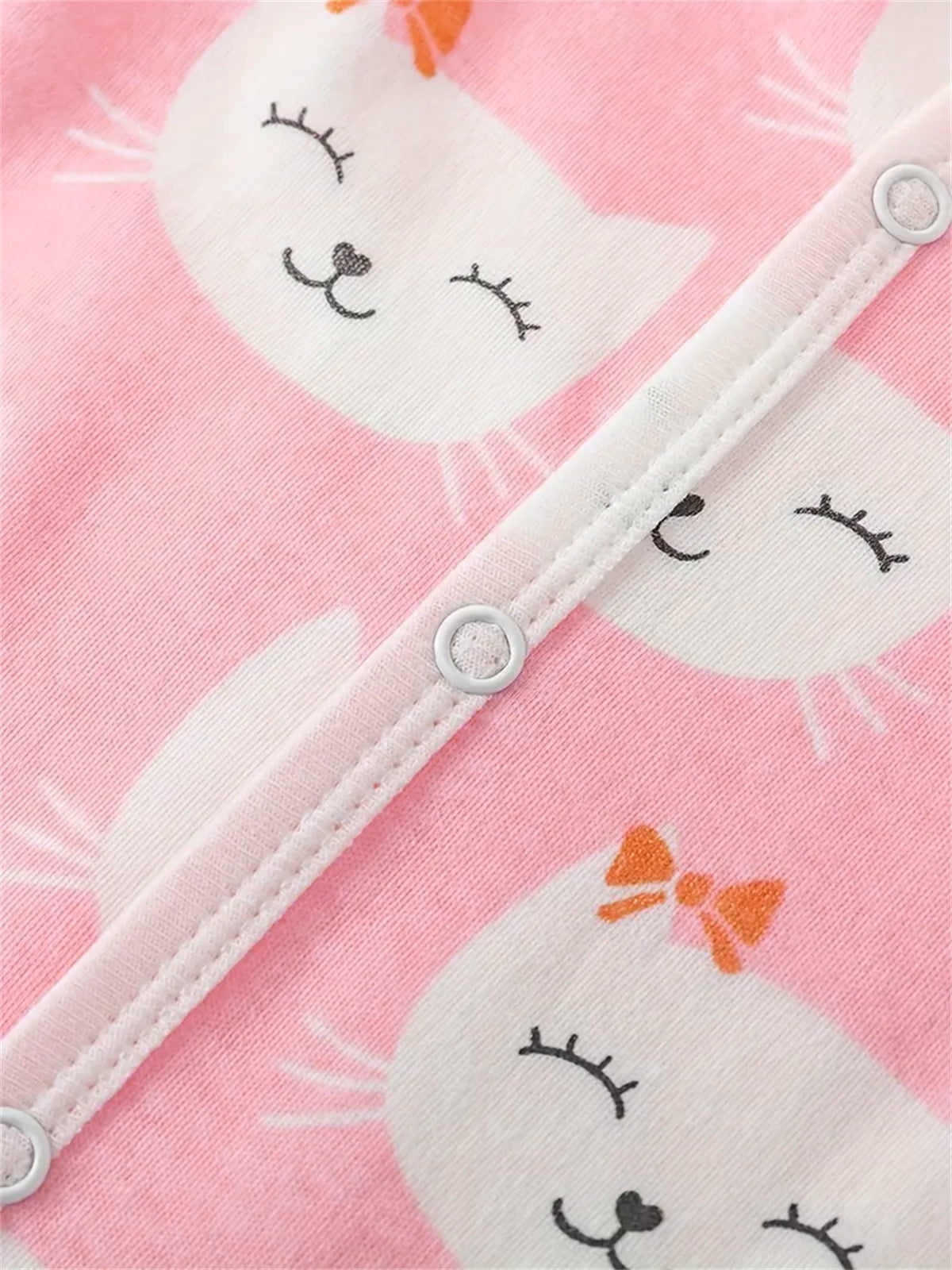 QEFJNO Newborn Baby Girls' 3-pack Sleep and Play Footies Pajamas One-Piece Sleeper Button Jumpsuit Cotton Cat PJs