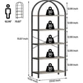 thumbnail image 4 of WhizMax 5-Tier Arched Bookshelf, Tall Metal Frame Farmhouse Bookcase, Freestanding Display Storage Rack for Living Room & Home Office, Grey, 4 of 8