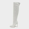 thumbnail image 4 of Dakaela Women's Glitter Stiletto Heels Pointed Toe Over the Knee Thigh High Boots Wide Calf Long Boot, 4 of 7