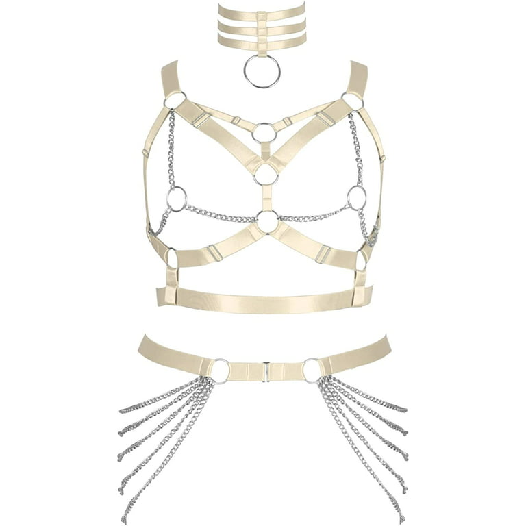 Sexy Gothic Lingerie Set For Women Full Body Harness, Belt