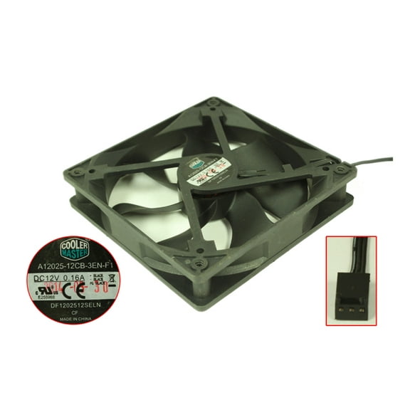 For Cooler Master A12025-12CB-3EN-F1 DC 12V 0.16A 120x120x25mm 3-Wire Server Cooling Fan
