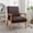 Dark Brown + Microfiber, variant on 25.38'' Wide Classic Mid-Century Modern Arm Chair, Dark Brown, Solid Wood Frame with Leather-Look Microfiber Upholstery, Comfortable Foam Cushioning for Living Room,Light Camel