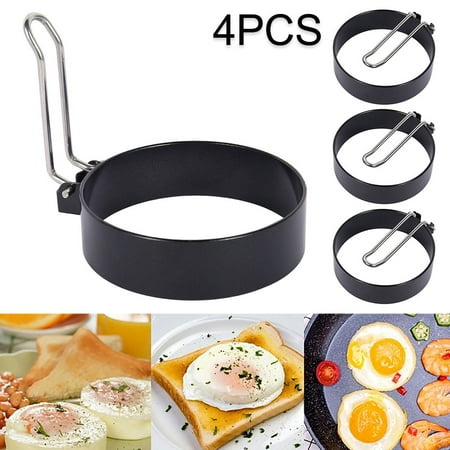 

OROMYO 4pcs Non-Stick Egg Rings 3.4 Inch Non-Stick Egg Rings Stainless Steel Egg Cooking Rings Pancake Mold for Camping Indoor Sandwich Burger Omelet