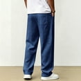 thumbnail image 4 of Pants Breathable Straight-Leg Trousers for Men Linen Pants Summer Beach Casual Palazzo Pants, 3XL, 4 of 4