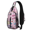 thumbnail image 1 of Book Lover Reading Sling Backpack, Library Shelf Pattern Daypack, I'd Rather Be Reading Crossbody Bag, 1 of 5