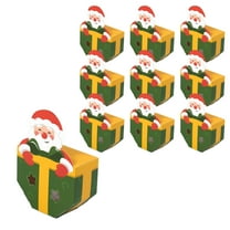 10 Pack Christmas Candy Gift Boxes, Colored Folding Hollow Paper Boxes for Snacks, Party Favors, and Holiday Gift Packaging, 4.7x3.5x1.5 in