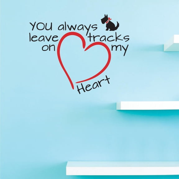 Custom Decals You always leave tracks on my heart Wall Art Size: 20 Inches x 20 Inches Color: Multi