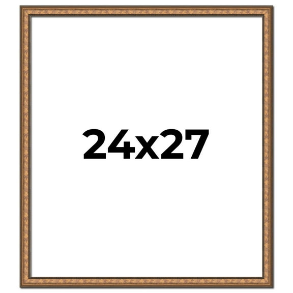24x27 Frame Gold Real Wood Picture Frame Width 1.25 inches | Interior Frame Depth 0.5 inches |