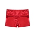 thumbnail image 7 of Doomiva Kids Girls Long Sleeve Shiny Gymnastic Dance Leotard Bodysuit Jumpsuit with Metallic Shorts Set Activewear Red 6, 7 of 7