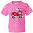 thumbnail image 3 of Inktastic Valentine Fire Truck with Cute Dalmatian and Hearts Youth T-Shirt, 3 of 5