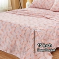 thumbnail image 4 of Floral Printed Sheet Set King Soft Microfiber Botanical Bed Sheets Extra Deep Pocket Pieces, 4 of 6