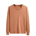 thumbnail image 1 of cfhntfmh Chandails à Col en V pour Hommes Mode Manches Longues Tricotés Chandails à Enfiler Chemises Décontractées Confortables Chandails Unis pour l'Automne et l'Hiver, 1 of 6