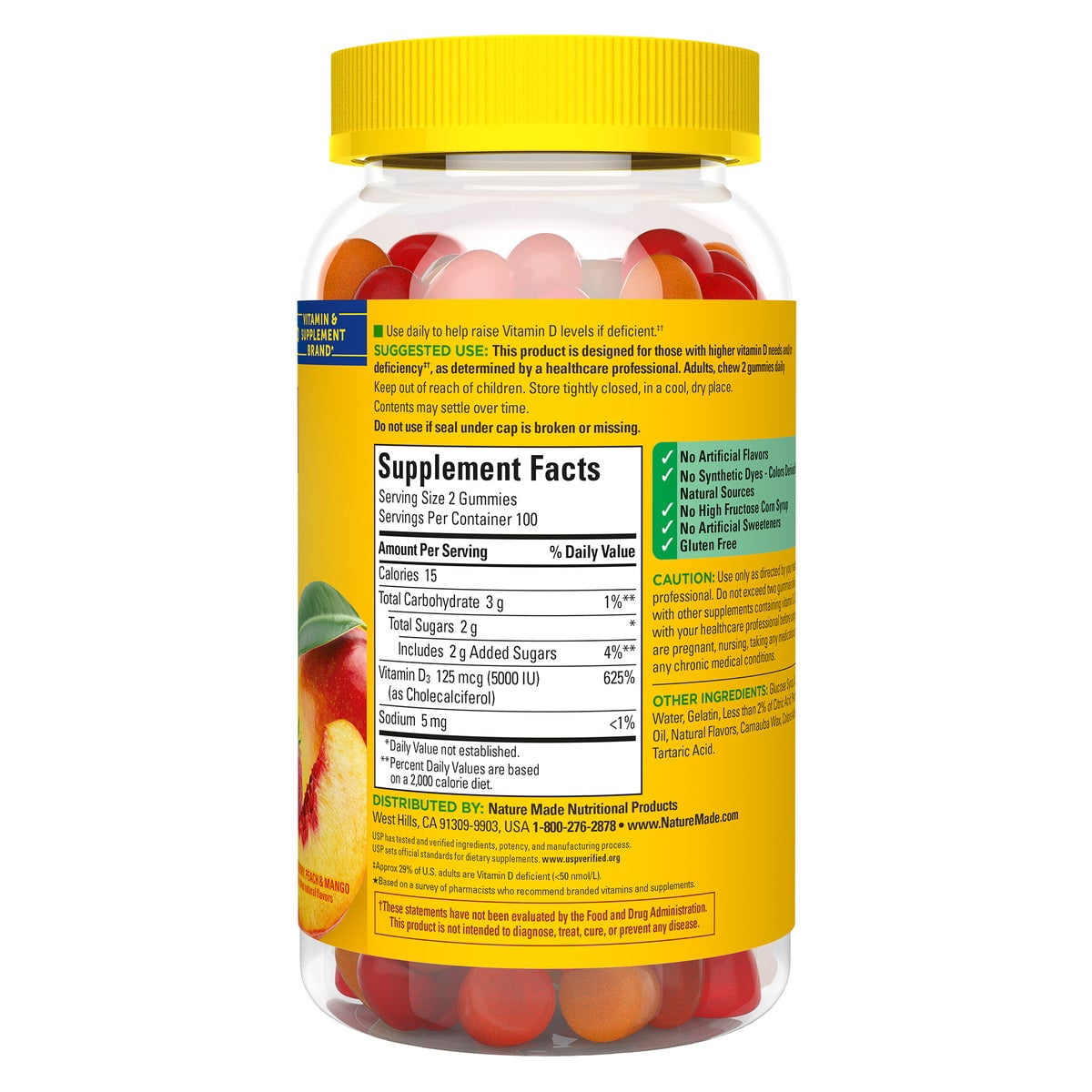 Nature Made Extra Strength Vitamin D3 125 mcg, 200 Gummies
