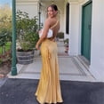 thumbnail image 1 of Vestido largo de seda sin espalda para mujer, elegante Vestido de noche femenino con hombro inclinado, sin mangas, conciso y Sexy, 1 of 5
