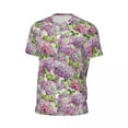thumbnail image 5 of T Shirt For Men Hydrangea Floral Sports T-Shirt Summer Pink Lavender Print Retro Popular Tshirt For, 5 of 7