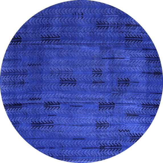 Ahgly Company Indoor Round Persian Blue Bohemian Area Rugs, 6' Round