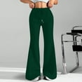 thumbnail image 2 of YDDIAN Going Out Pants for Women Oversized Wide Leg Lightweight Flare Sweatpants High Waisted Summer Lounge Drawstring Pants with Pockets Dark Green S, 2 of 3