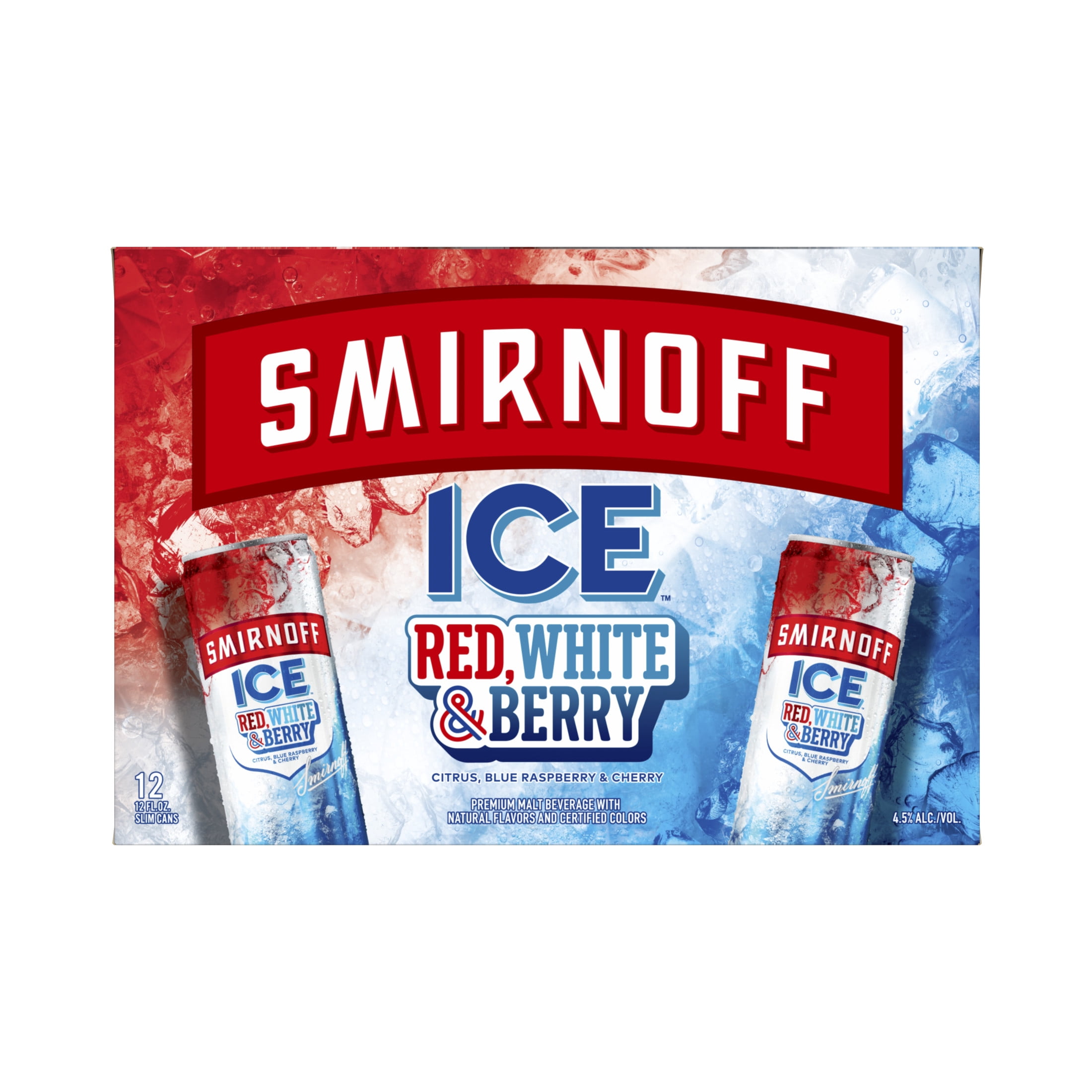 Smirnoff Ice Red White and Berry, 12 pack cans, 12 fl oz, 4.5% ABV