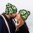 thumbnail image 5 of Picia Avocado Heart Pattern Knitted Beanie Hat for Men and Women , Unisex Winter Warm Stretchy Knit Cap Thick Fisherman Beanies Cuffed Plain Skull Caps, 5 of 6
