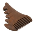 thumbnail image 4 of Peine de madera de sándalo con dientes anchos y gruesos, multifuncional, portátil, para masaje del cuero cabelludo., 4 of 14