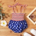 thumbnail image 2 of Kiapeise 4th of July Baby Girl Romper American Flag Halter Backless Jumpsuit, 2 of 6