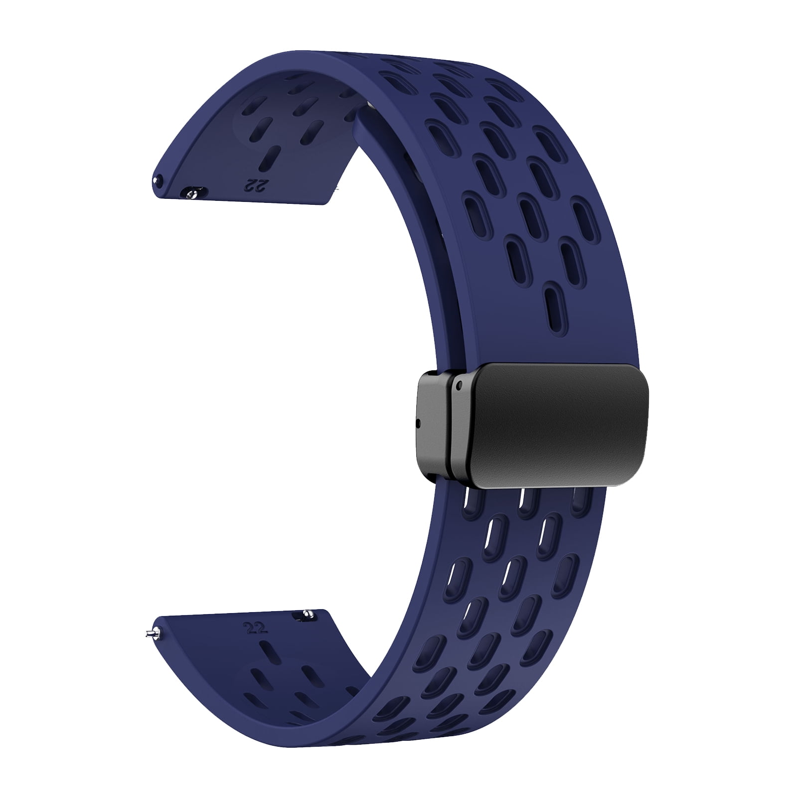 Silicone Strap Universal 22MM Sport Smart Watch Bracelet Replacement Watch Strap Replacement Silicone Wrist Band Strap With Magnetic Folding Buckle