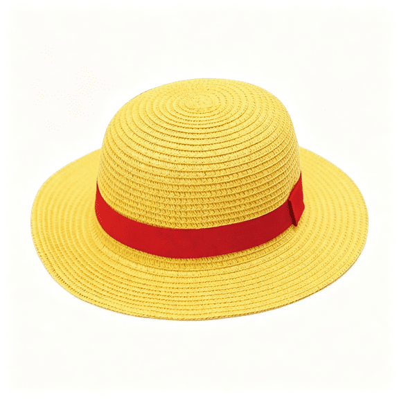 TELOLY Kids Straw Hat Wide Brim Beach Hats One Piece Costumes Hat for Boys Girls Handmade Sun Protection Caps, Authentic One Piece Hat
