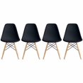 thumbnail image 1 of Nicer Furniture Eiffel Style Dining Chairs with Wooden Legs, Black (Set of 4), 1 of 5