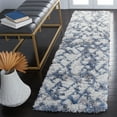 thumbnail image 2 of SAFAVIEH Horizon Milica Abstract Shag Runner Rug, Ivory/Blue, 2' x 9', 2 of 8