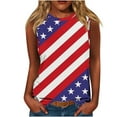 thumbnail image 2 of HaoXianJian USA Flag Tank for Women 4th of July Patriotics Crew Neck Coloful Printed Vests Loose Basic Shirts Sleeveless Tank Top Llightweight Tops & Blouses S-5X, 2 of 4