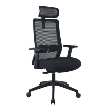 Boss Office Products Mesh Task Chair with Headrest, Black