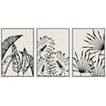 thumbnail image 1 of PixonSign Framed Canvas Print Wall Art Set Duotone Jungle Palm Plant Banana Leaf Collage Abstract Shapes Illustrations Modern Art Boho Decorative for Living Room, Bedroom, Office - 16"x24"x3 WHITE, 1 of 5