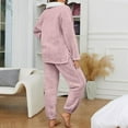 thumbnail image 4 of Womens Pajama Sets – Two Piece Lounge Sets for Women Ready for Home Rest or Brunch with Friends Women Fluzzy Pajamas Warm Pullover Lapel Sleepwear Sets, 4 of 5