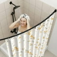 thumbnail image 2 of Curved Shower Curtain Rod 43-70 Inch Tension Curtain Rod Shower Curtain Rod for Bathroom or Windows Shower Curtain Tension Rod Tension Rod for Windows Adjustable Length Black, 2 of 6