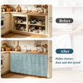 thumbnail image 3 of Vintage Gray Green Oven Skirt Curtain for Kitchen Decor 28"x35", Modern Farmhouse Textured Rustic Self Adhesive Stove Curtains Skirt Cabinet Curtains for Bathroom Laundry Room, 3 of 8