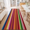 thumbnail image 3 of Hallway Runner Rug 2'x6', Mexican Style Kitchen Runner Rugs Non-Slip Carpet Mats, Colorful Mexico Stripes Pink Red Bedside Rugs Runners Washable Floor Carpet for Bathroom Laundry Room, 3 of 8
