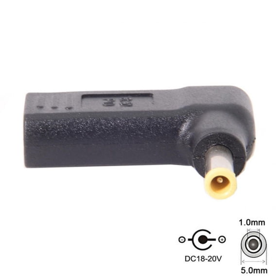 FVH USB 3.1 Type C USB-C to DC 19V 5.0*1.0mm Adapter PD Emulator Trigger 90 Degree Angled Yellow