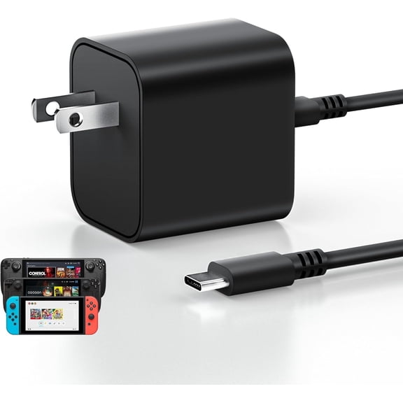 Upgrade 60W Charger AC Adapter for Nintendo Switch 2 / 1, Switch Pro Controller, Oled Joy-Con, Lite, Switch Dock, Support 4K Switch TV Dock, fit for ROG Xbox Ally, Msi Claw, Legion Go S