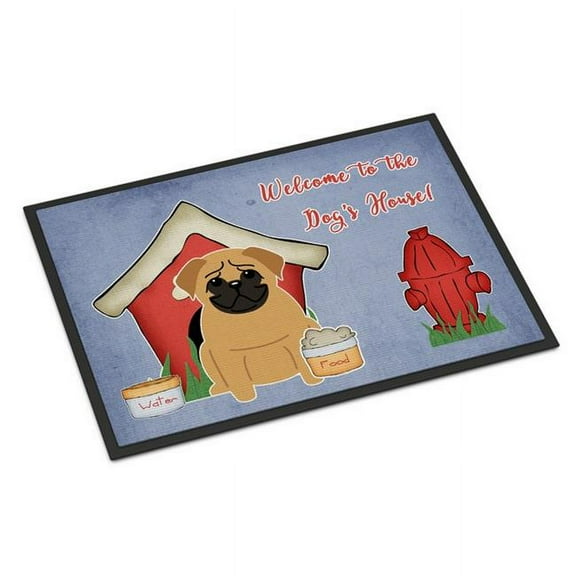 Carolines Treasures BB2761JMAT Dog House Collection Pug Brown Indoor or Outdoor Mat, 24 x 0.25 x 36 in.