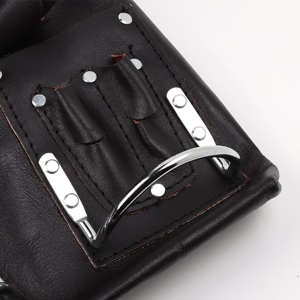 ToolTreaux 10 Pocket Oil Tanned Leather Tool Pouch for Woodworking Electrician Tools DIY Contractor Bags